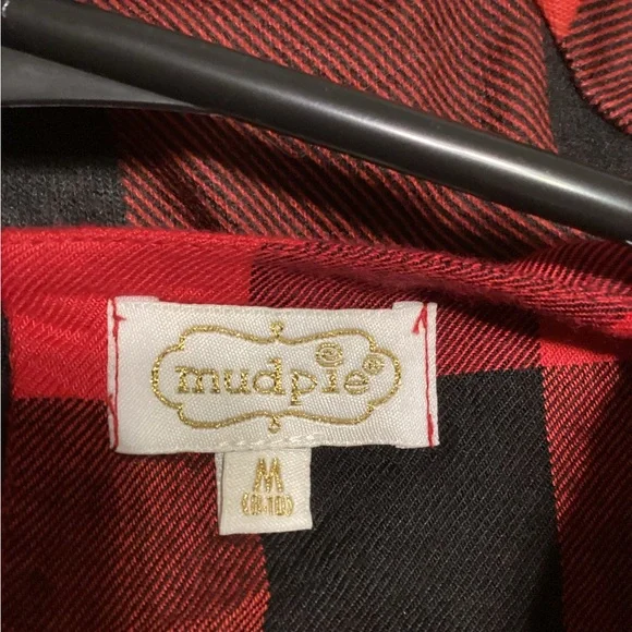 🎄FINAL OFFER🎄Mud Pie Buffalo Plaid Peplum Shirt Sz.M - Picture 4 of 4